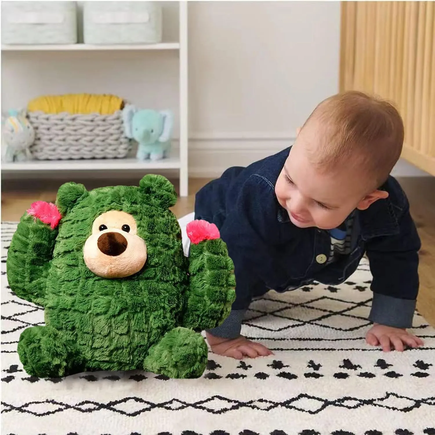 Plant Cactus Stuffed Animals Plush Toys - Super Soft & Washable, Adorable Kids Character Animal Pillows, Perfect for Room Decor, Gifts for Ages 3 , Showcase Your Mood (Green-Cactus,15 inch)
