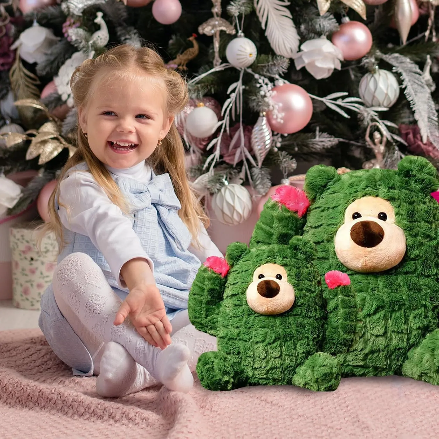 Plant Cactus Stuffed Animals Plush Toys - Super Soft & Washable, Adorable Kids Character Animal Pillows, Perfect for Room Decor, Gifts for Ages 3 , Showcase Your Mood (Green-Cactus,15 inch)