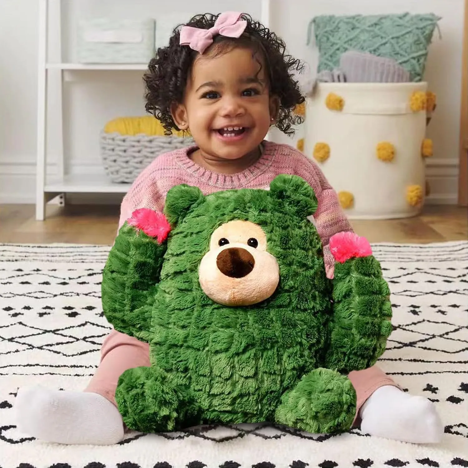 Plant Cactus Stuffed Animals Plush Toys - Super Soft & Washable, Adorable Kids Character Animal Pillows, Perfect for Room Decor, Gifts for Ages 3 , Showcase Your Mood (Green-Cactus,15 inch)