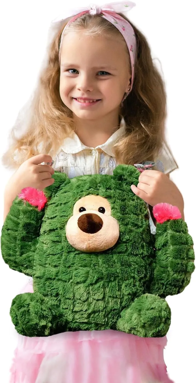 Plant Cactus Stuffed Animals Plush Toys - Super Soft & Washable, Adorable Kids Character Animal Pillows, Perfect for Room Decor, Gifts for Ages 3 , Showcase Your Mood (Green-Cactus,15 inch)