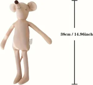 Plush Mouse Stuffed Toy 14.96-inch Doll, Available in Pink and Green, Perfect for Children to Play and Decorate Rooms (Pink Mouse, 14.96 inch)