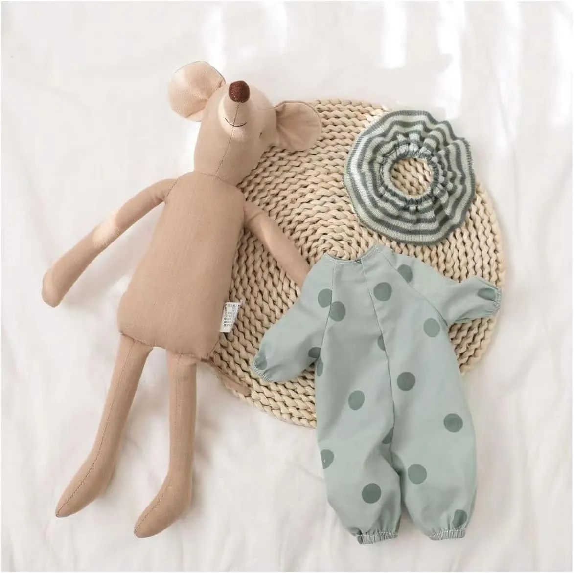 Plush Mouse Stuffed Toy 14.96-inch Doll, Available in Pink and Green, Perfect for Children to Play and Decorate Rooms (Pink Mouse, 14.96 inch)