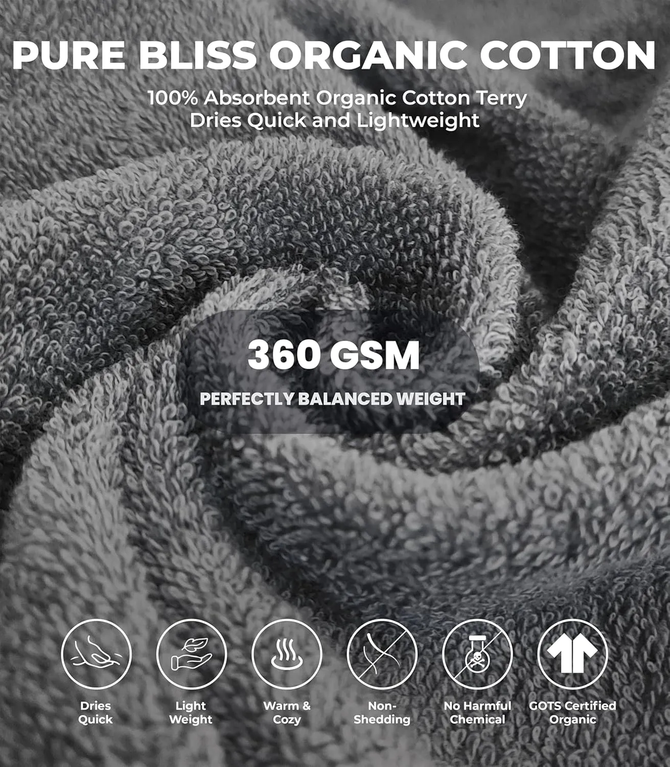Plush Necessities 100% GOTS Certified Organic Cotton Terry Bathrobe