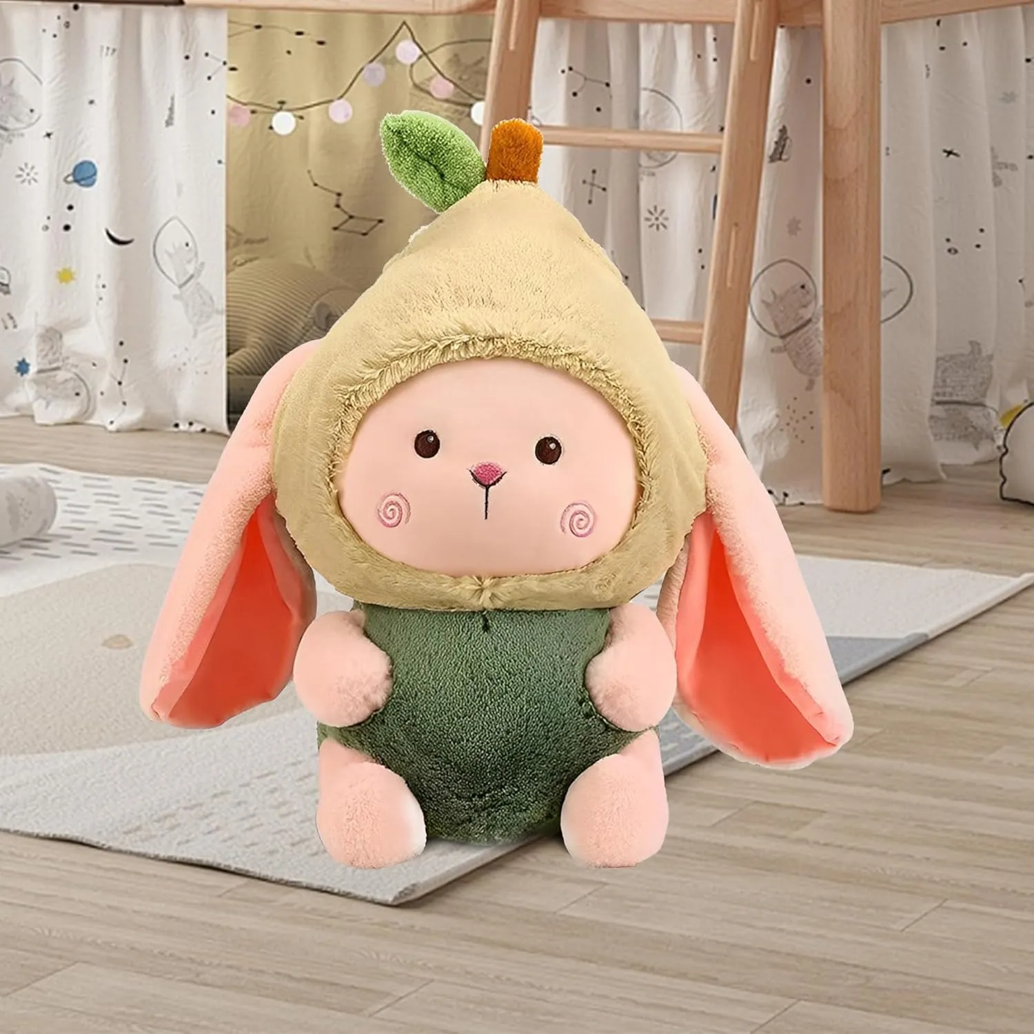 Plush Toy Stuffed Bunny Avocado Green Christmas Stuffed Animal Soft Cuddly Birthday Gifts for Kids Boys Girls Girlfriend 11.8 Inches