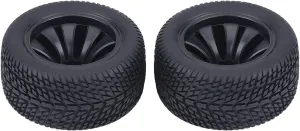 POCREATION 2pcs Rubber Tyre Tires,Toy Wheels RC Car Wheels Plastic Hubs Wheel for 1:12 RC Car Racing Car Truck