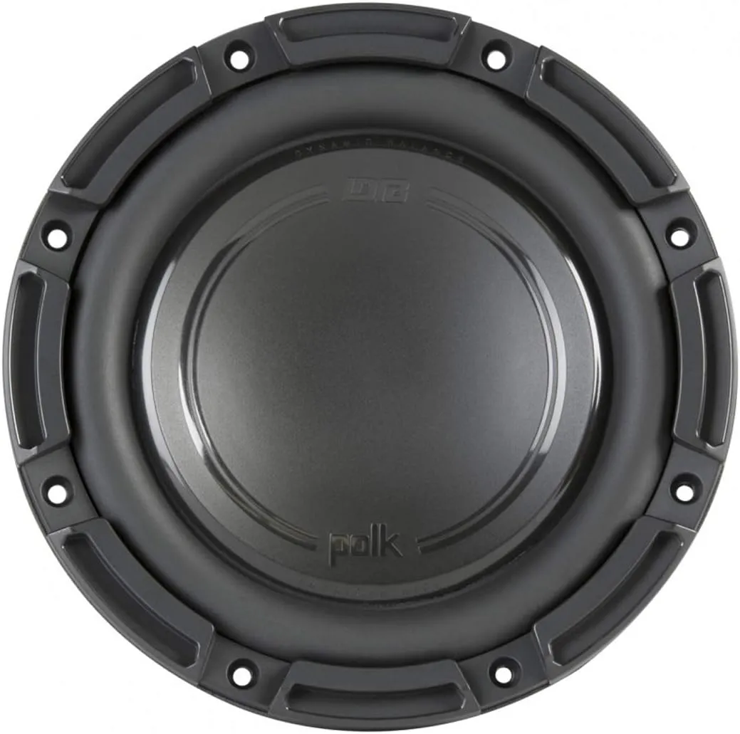 Polk Audio DB842 SVC - DB  Series 8" Shallow Subwoofer for Marine/Car Sound System, 30Hz-200Hz Frequency Response, Single 4-Ohm Voice Coils & Polypropylene Woofer Cone