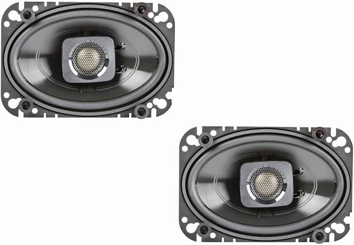 Polk Audio DB462 DB  Series 4" x 6" Coaxial Speaker for Car & Marine, 2-Way Boat & Car Audio Speaker, 50-22kHz Frequency Response, Polypropylene Woofer Cone & 3/4" Silk Dome Tweeter, Easy Installation