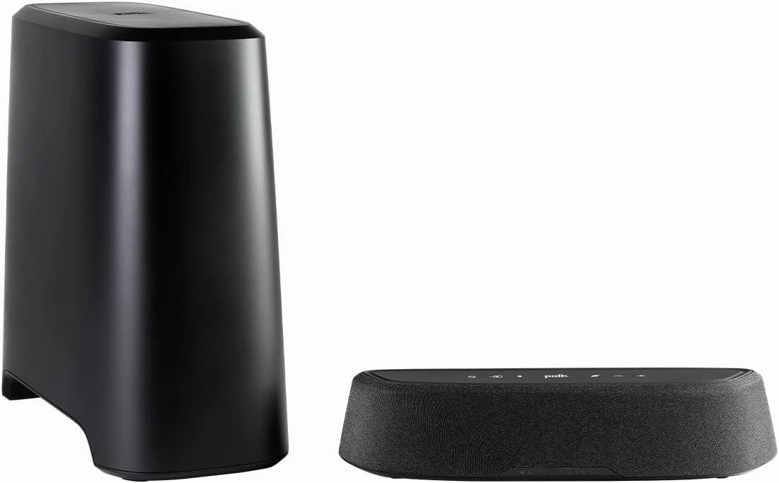 Polk Audio MagniFi Mini AX Sound Bar with Wireless Subwoofer, Dolby Atmos and DTS:X Certified, Polk's Patented VoiceAdjust & SDA Technologies, Ultra-Compact Design, Easy Setup, Black