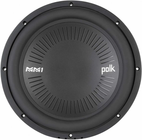 Polk Audio MM1242 DVC MM1 Series 12" Marine & Car Subwoofer - 900W, 26-200Hz Frequency Response, Dual 4-Ohm Voice Coils, Titanium-Plated Woofer Cone, Compact Subwoofer for Deep, Powerful Bass