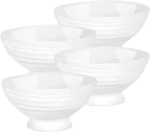 Portmeirion Sophie Conran White Mini Dip Dish | Set of 4 Mini Bowls for Kitchen Counter | Dip Bowls for Sauces and Condiments | Made from Fine Porcelain