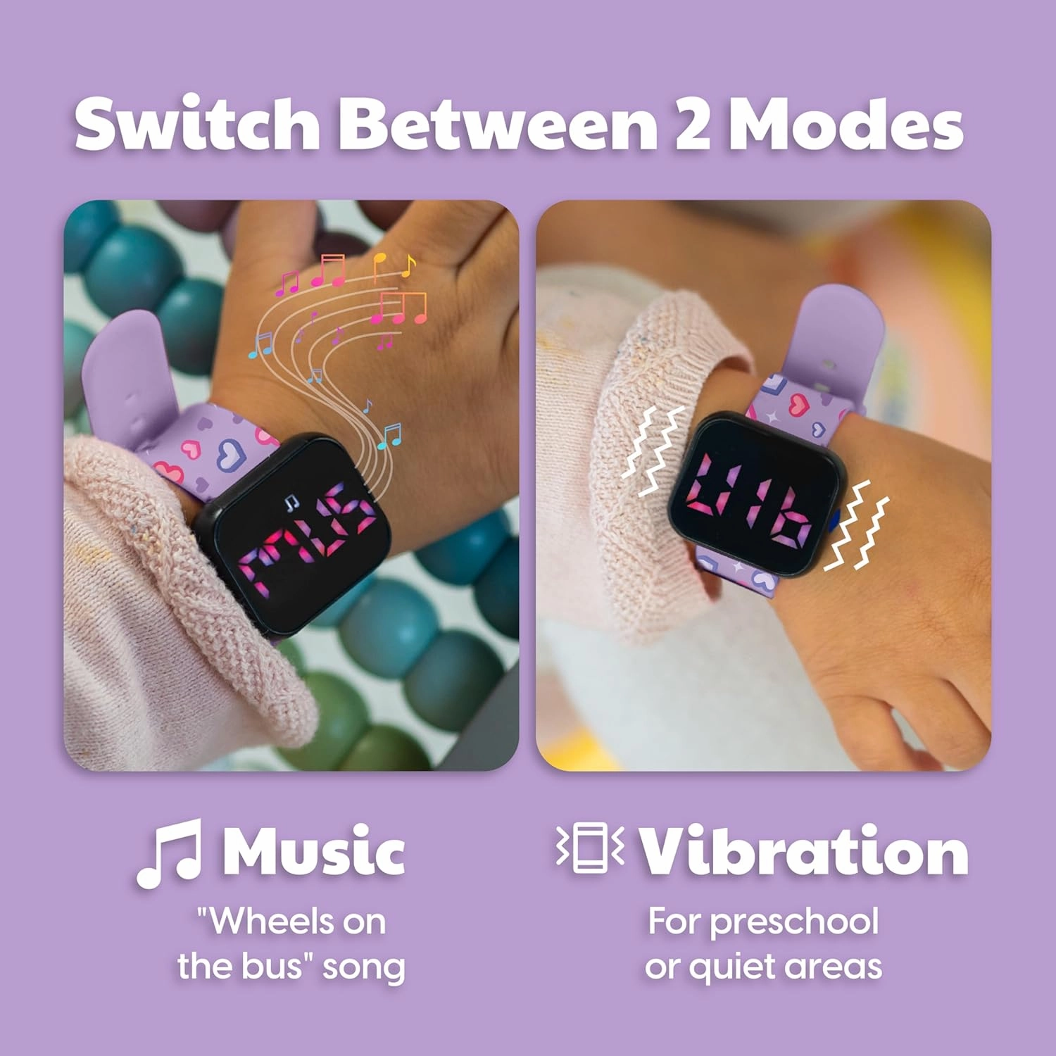 Potty Training Watch for Kids V2 – A Water Resistant Toilet Reminder Device for Boys & Girls to Train Your Toddler with Fun/Musical & Vibration Interval Reminder with Potty Training eBook (Hearts)