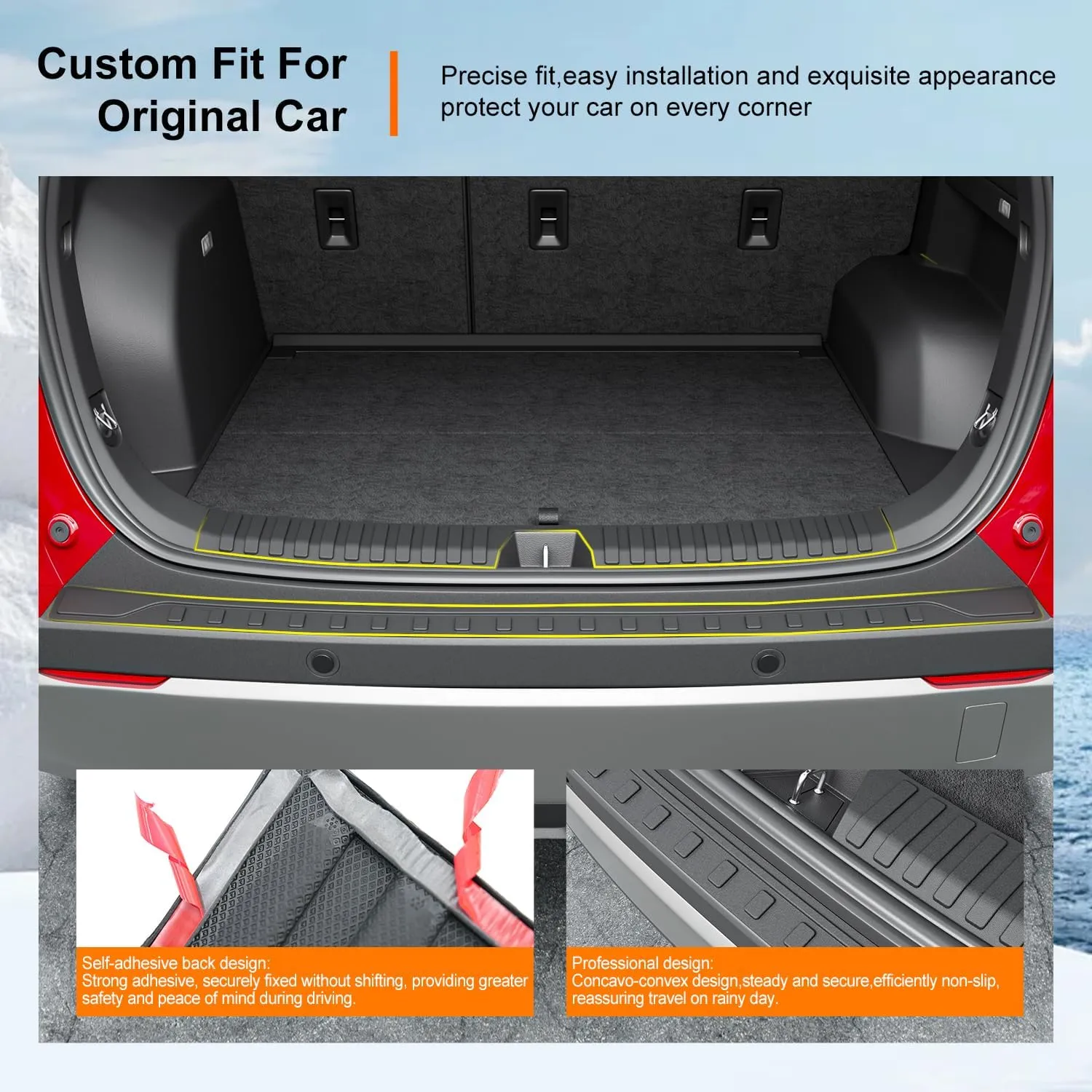 powoq Rear Bumper Protector Compatible with 2025 Chevy Equinox GMC Terrain Trunk Door Sill Protector TPE No EV 2Pcs Rear Bumper Guard Replacement for 2025 Chevy Equinox Accessories