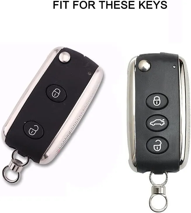 Premium Aluminum Metal Key Fob Case Cover Holder Shell for Bentley Continental GT GTC Mulsanne With Metal Key Ring Accessories