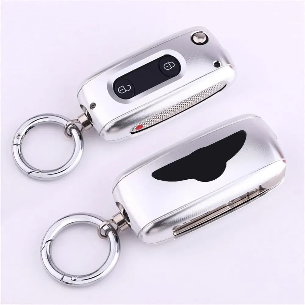Premium Aluminum Metal Key Fob Case Cover Holder Shell for Bentley Continental GT GTC Mulsanne With Metal Key Ring Accessories