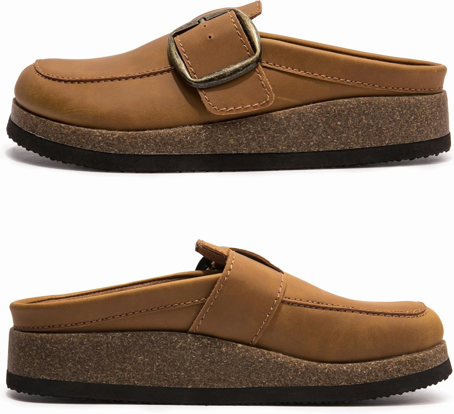 Premium Eco-Leather Women's Clogs - Slip-Resistant Non-Skid Sole, Plush Memory Foam Insole, Lightweight & Comfortable, Versatile for Work, Casual, or Outdoor Occasions