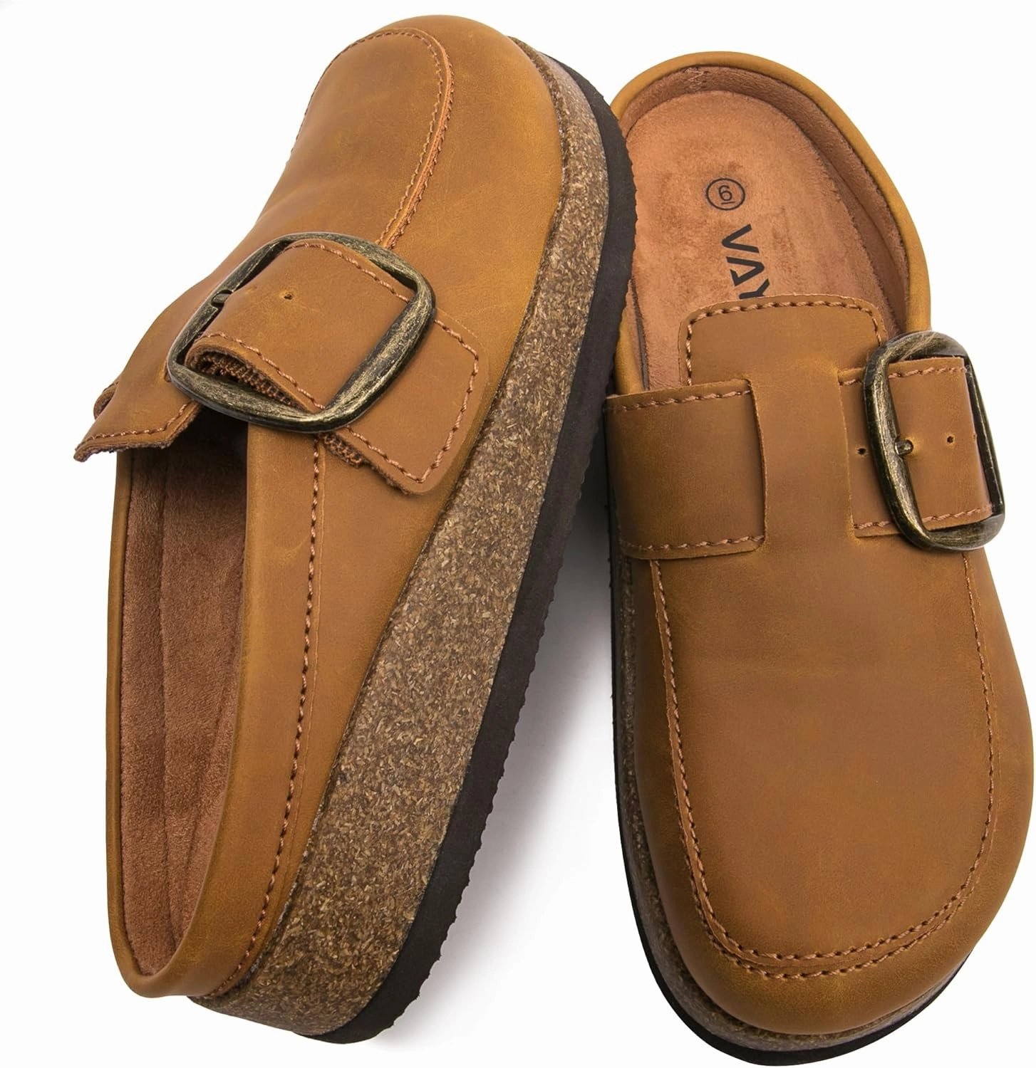 Premium Eco-Leather Women's Clogs - Slip-Resistant Non-Skid Sole, Plush Memory Foam Insole, Lightweight & Comfortable, Versatile for Work, Casual, or Outdoor Occasions