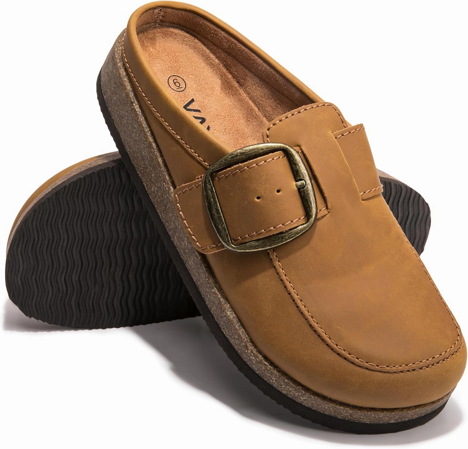 Premium Eco-Leather Women's Clogs - Slip-Resistant Non-Skid Sole, Plush Memory Foam Insole, Lightweight & Comfortable, Versatile for Work, Casual, or Outdoor Occasions