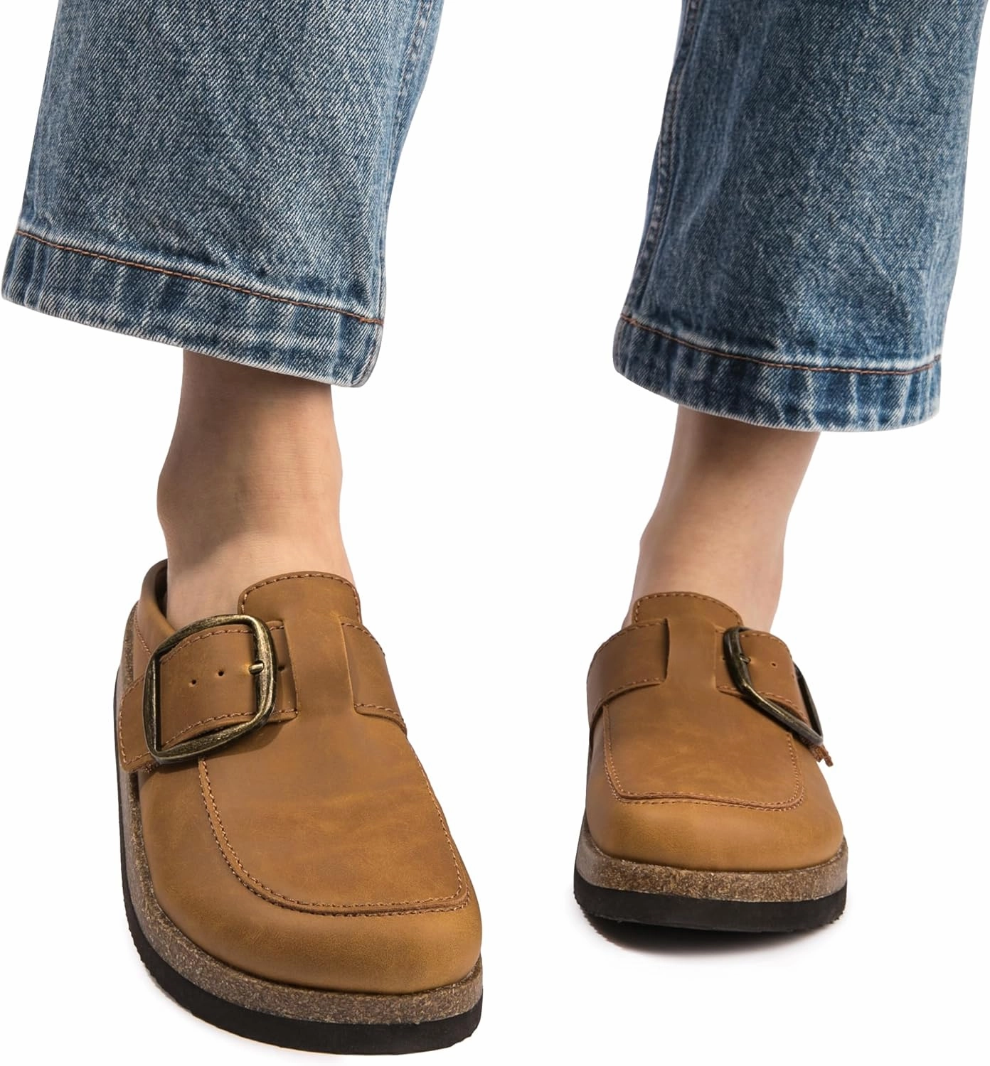 Premium Eco-Leather Women's Clogs - Slip-Resistant Non-Skid Sole, Plush Memory Foam Insole, Lightweight & Comfortable, Versatile for Work, Casual, or Outdoor Occasions