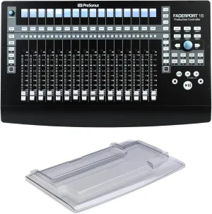 PreSonus FaderPort 16-Channel Production Controller with Decksaver Cover, Motorized Faders, USB Connectivity, and Studio One Integration for Music Production, Mixing, and Recording