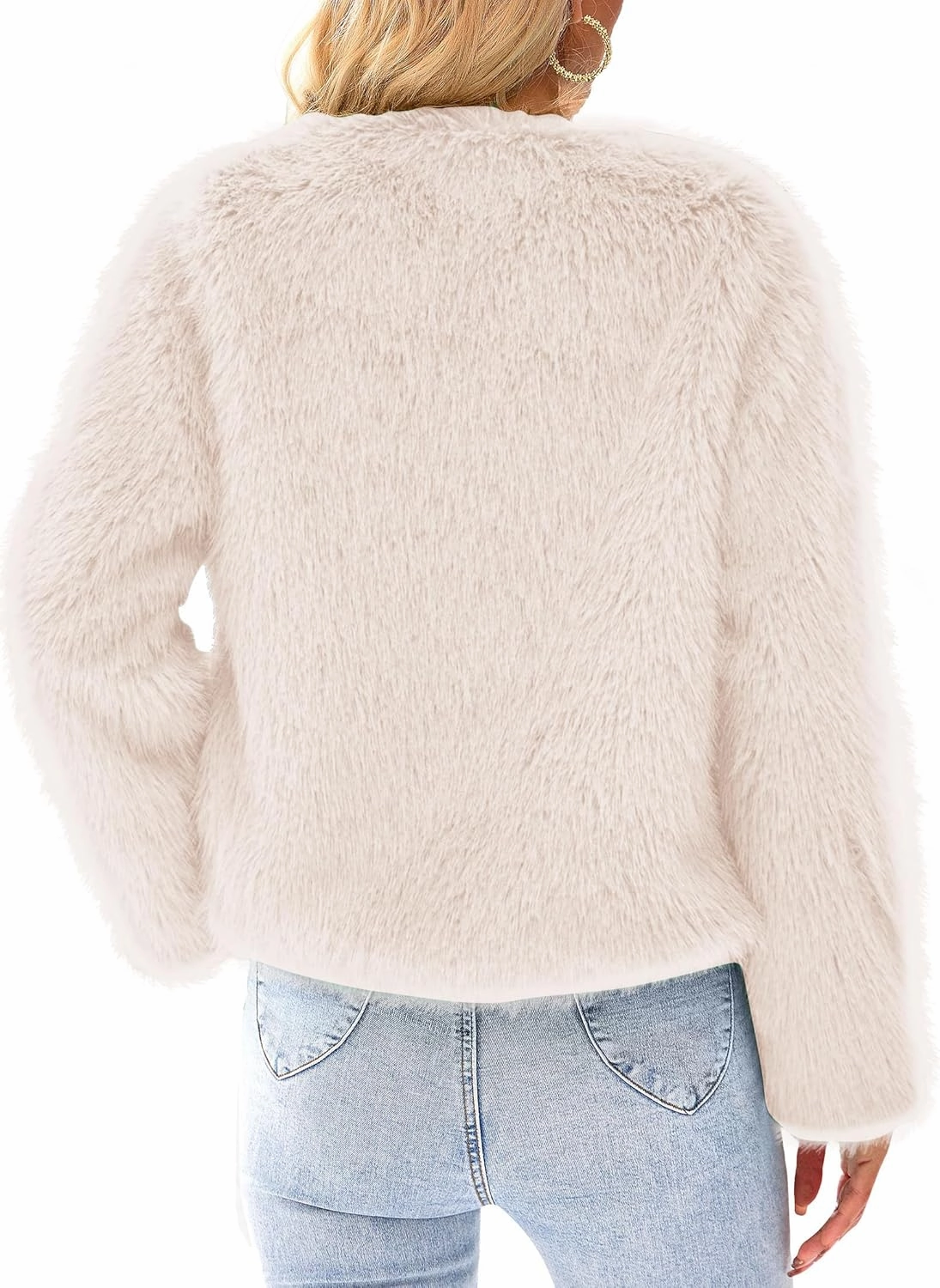 PRETTYGARDEN Women's 2025 Winter Coats Fleece Cropped Jacket Faux Fur Long Sleeve Pockets Shaggy Warm Outerwear Fall Clothes