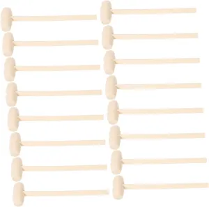 PRETYZOOM 50pcs Mini Wooden Mallets Small Hammers for Boys and Girls Toddler Hammer Toy Educational Craft Tool Anti-drop Design Fine Motor Skills Toy