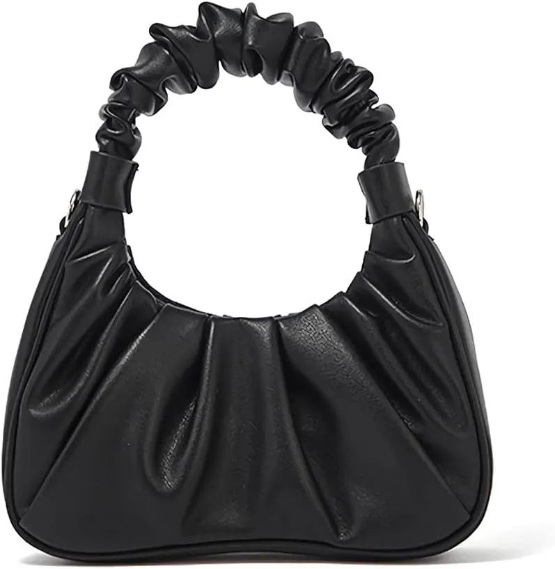 Purse Vintage Retro Shoulder Bag Vegan Leather 90s Rachel Bag Mini Purse Fashion Bag Chic… (Midnight Black)