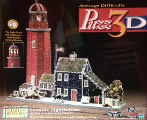 Puzz 3D Seaside Lighthouse with Working Light! - Original CHARLES WYSOCKI'S Americana Series