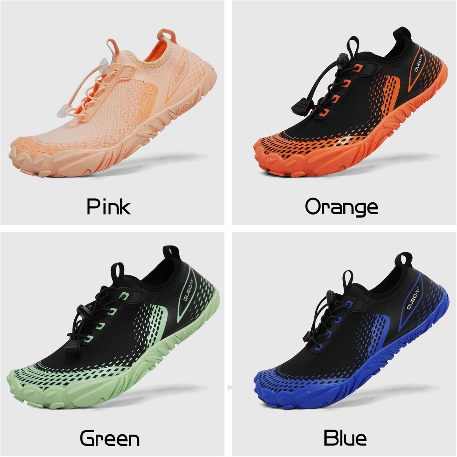 Queday Water Shoes for Women Men Quick Dry Barefoot Shoes Athletic Lightweight Sports Aqua Socks Outdoor Swim Fishing Hiking Diving Surf Walking Kayaking