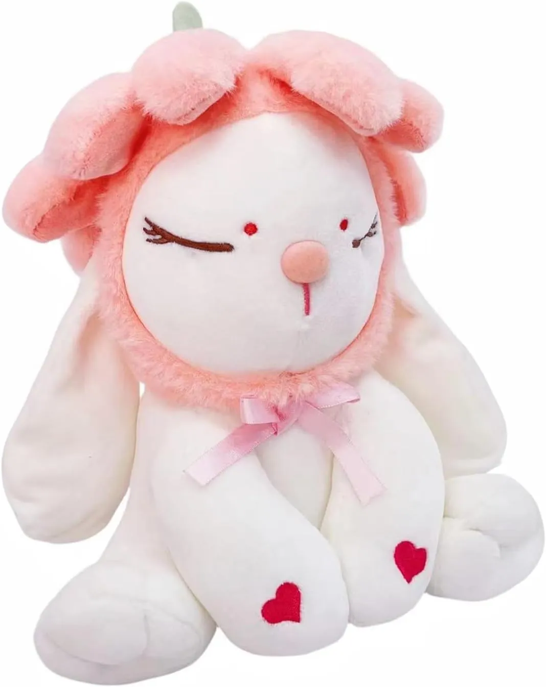 Rabbit Plush Toys Stuffed Animal Adorable Plush Rabbit Toy Flower Bunny Plush Pillow for Kids, Stuffed Cute Doll Toy Kids Gifts for Birthday,Room Decoration，Valentine's Day Gift
