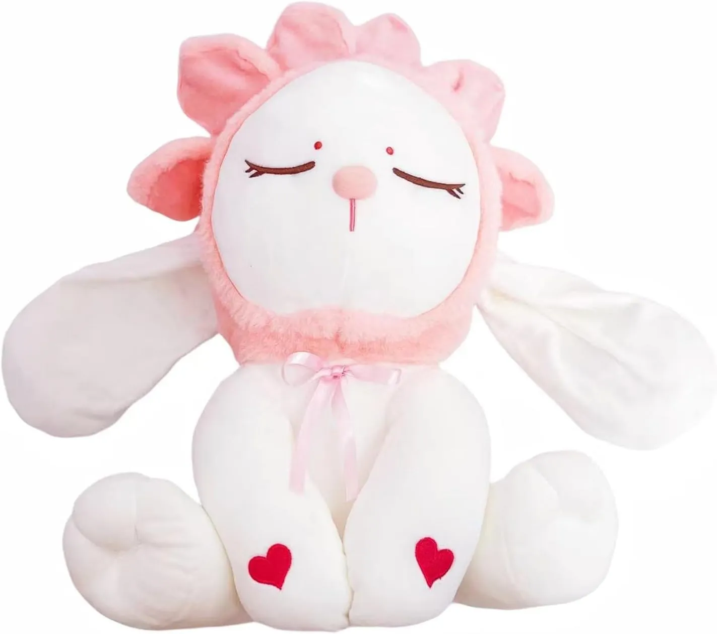 Rabbit Plush Toys Stuffed Animal Adorable Plush Rabbit Toy Flower Bunny Plush Pillow for Kids, Stuffed Cute Doll Toy Kids Gifts for Birthday,Room Decoration，Valentine's Day Gift