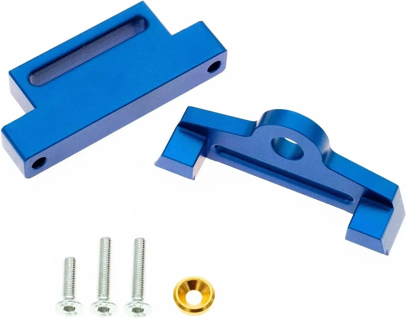 RC Car Accessories Compatible with Traxxas for Slash 4x4 for VXL 1/10 RC Cars Upgrade Parts AccessoriesMetal Tall Battery Holder Mount Hold Down(Blue)