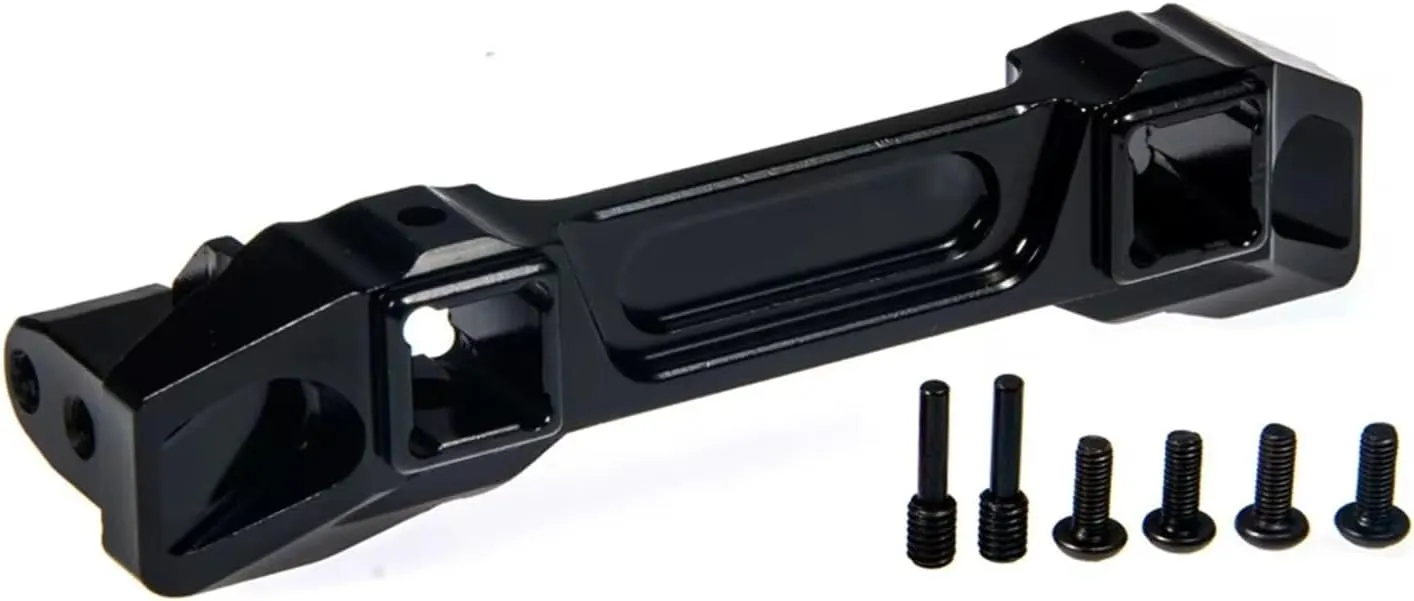 RC Car Parts Compatible with TRX-4 1/10 RC Crawler Truck Part Front Rear Bumper Servo Mounts Aluminum Alloy Bumper Protective Mounts(Black,Front)