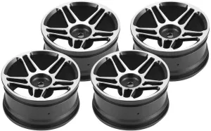 RC Car Wheel Hubs, 4 Pcs/Set Hubs Wheel Rims Aluminum Alloy Tire Tyre for 1:10 Drift Racing Remote Control Car Accessory Parts