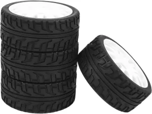 Rc Car Wheel Rim Tire Compatible with Redcat for Team for Losi for VRX for HPI for Kyosho 1/8 for Buggy/On-Road Car 4PCS 1/8 RC Car Rubber Tyres Plastic Wheels