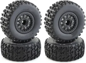 Rc Car Wheel Rim Tire Compatible with Traxxas for Slash for SENTON for VKAR 10SC for HPI 1/10 RC Car 4Pcs 112mm Short Course Truck Tires Tyre Wheel 12mm Hex