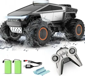 RC Cyber Truck Toy Car 1:16 Scale, Waterproof 4WD Amphibious, Remote Control for Kids 6 , All-Terrain Off-Road Pickup, 2.4GHz, Ideal Gift for Boys (2402 car)