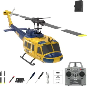RC ERA C032 RC Helicopter, 2.4G 6CH UH-1 Huey Flybarless RC Helicopter, 6-Axis Gyroscope Stabilization, with Altitude Hold & 3D Inverted Flight for Adults Enthusiasts, 1 Battery