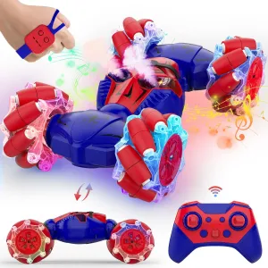RC Stunt Cars, Gesture Sensor Stunt Remote Control Car Toys for Kids Age 6 7 8 9 10 11 12  Years Old, 2.4GHz 4WD RC 360° Flips Off Road Vehicle Toys with Lights Music, Gifts for Boys Girls