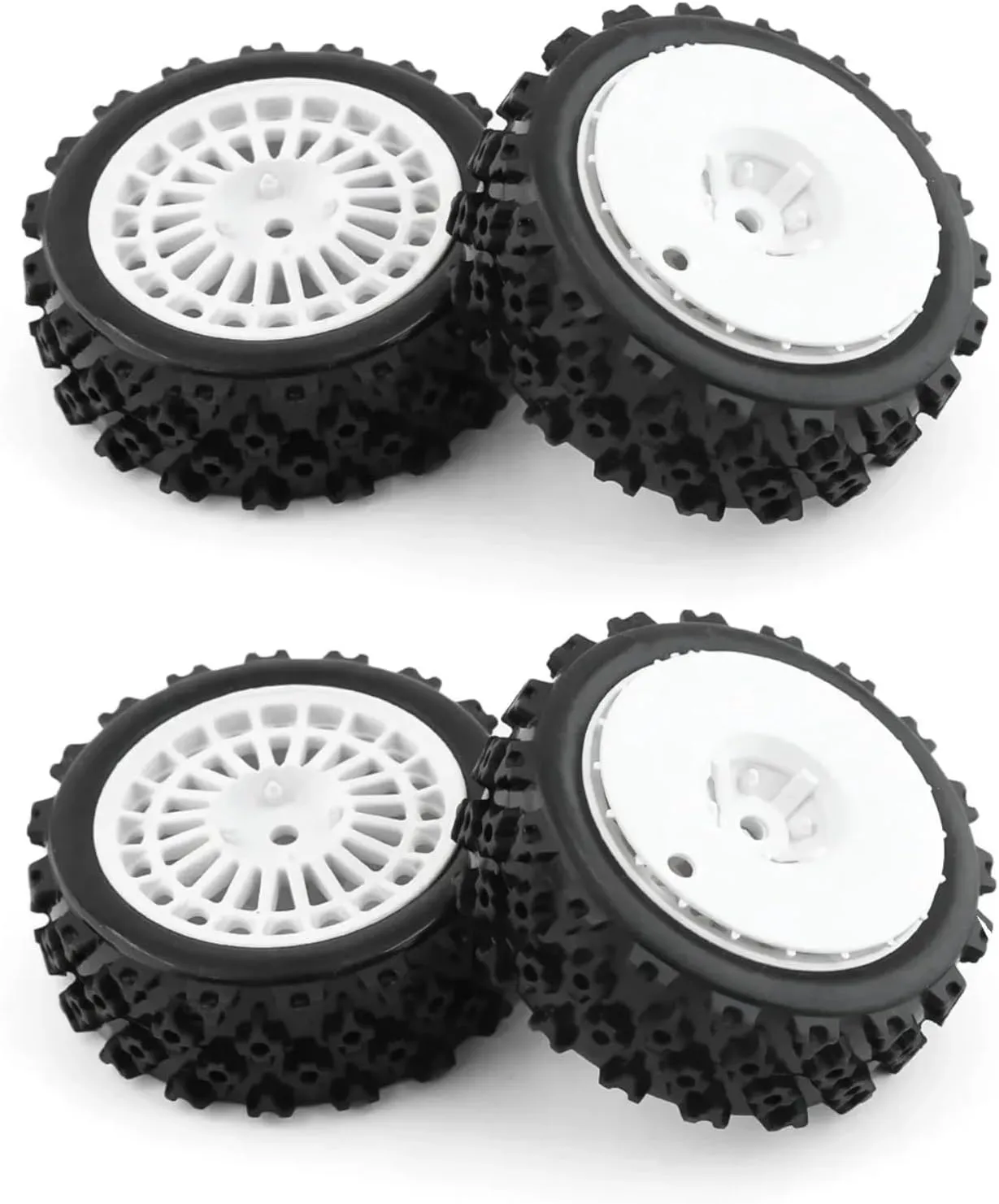 RC Upgrade Parts for Tamiya for TT-01 for TT-02 XV-01 XV01 TA06 PTG-2 1/10 RC for Racing Car Upgrade Parts Accessories 72mm Rubber Tire Wheel Tyres(White)