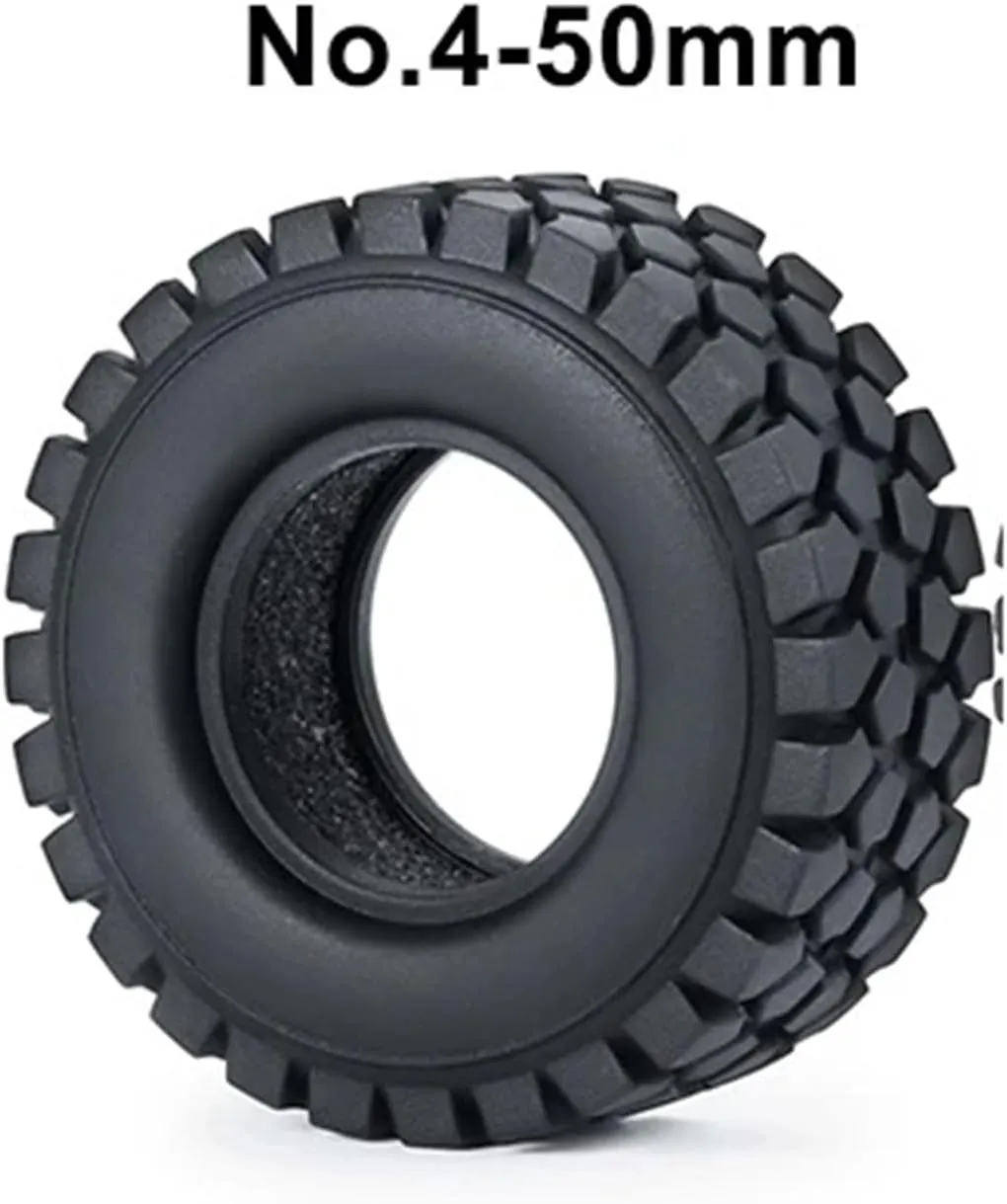 RC Wheel Tire Compatible with Axial SCX24 1/24 for TRX4M 1/18 RC Micro Crawler Car Wheels Tires 4PCS 1.0 Inch Soft Rubber Tyres RC Car Upgrade Parts(Color4,50mm)