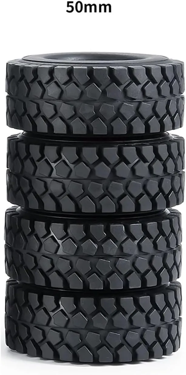 RC Wheel Tire Compatible with Axial SCX24 1/24 for TRX4M 1/18 RC Micro Crawler Car Wheels Tires 4PCS 1.0 Inch Soft Rubber Tyres RC Car Upgrade Parts(Color4,50mm)