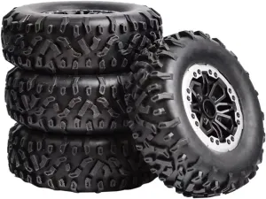 RC Wheel Tire Compatible with MN D90 for MN98 for MN99S for WPL C14 C24 C34 B14 B24 for LDRC P06 RC Car Parts Accessories 4pcs 64mm Soft Tire Wheel