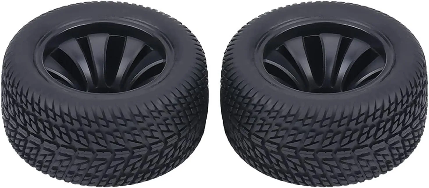 RC Wheels and Tires,2pcs/Set Rubber Tyre Tires & Plastic Hubs Wheel for 1:12 RC Car Racing Car Truck Watches Deformation Model