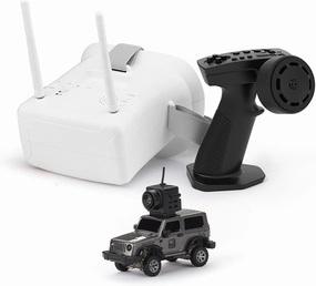 RC Mini Drift Car with FPV Goggles Camera, 1/64 Scale Mini 4WD Off-Road Climbing Car Electric 2.4G Romote Control Vehicle with LED for Adult - RTR/FPV Goggles Version