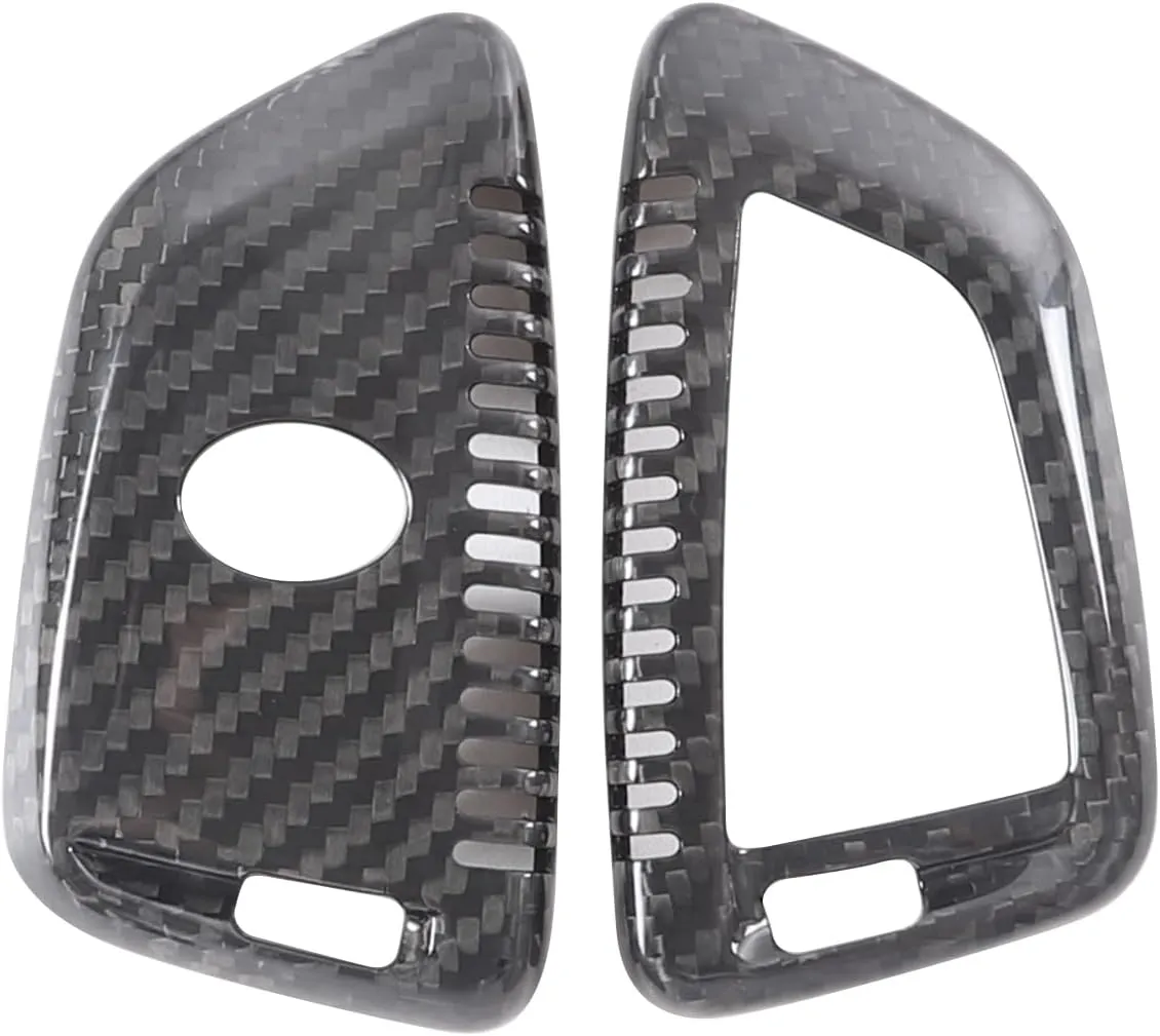 Real Carbon Fiber Key Fob Case Cover Compatible with Toyota Supra GR A90 A91 MK5 2019-2024, Smart Remote Key Case Cover Keychain Trim Accessories, 1PCS (Black)