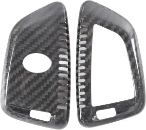 Real Carbon Fiber Key Fob Case Cover Compatible with Toyota Supra GR A90 A91 MK5 2019-2024, Smart Remote Key Case Cover Keychain Trim Accessories, 1PCS (Black)