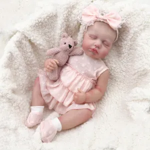 Realistic Reborn Baby Dolls - 18 Inch Lifelike Newborn Baby Dolls Girl Soft Vinyl Full Body Real Life Cute Reborn Doll with Feeding Kit Gift for Kids Age 3 , Loulou