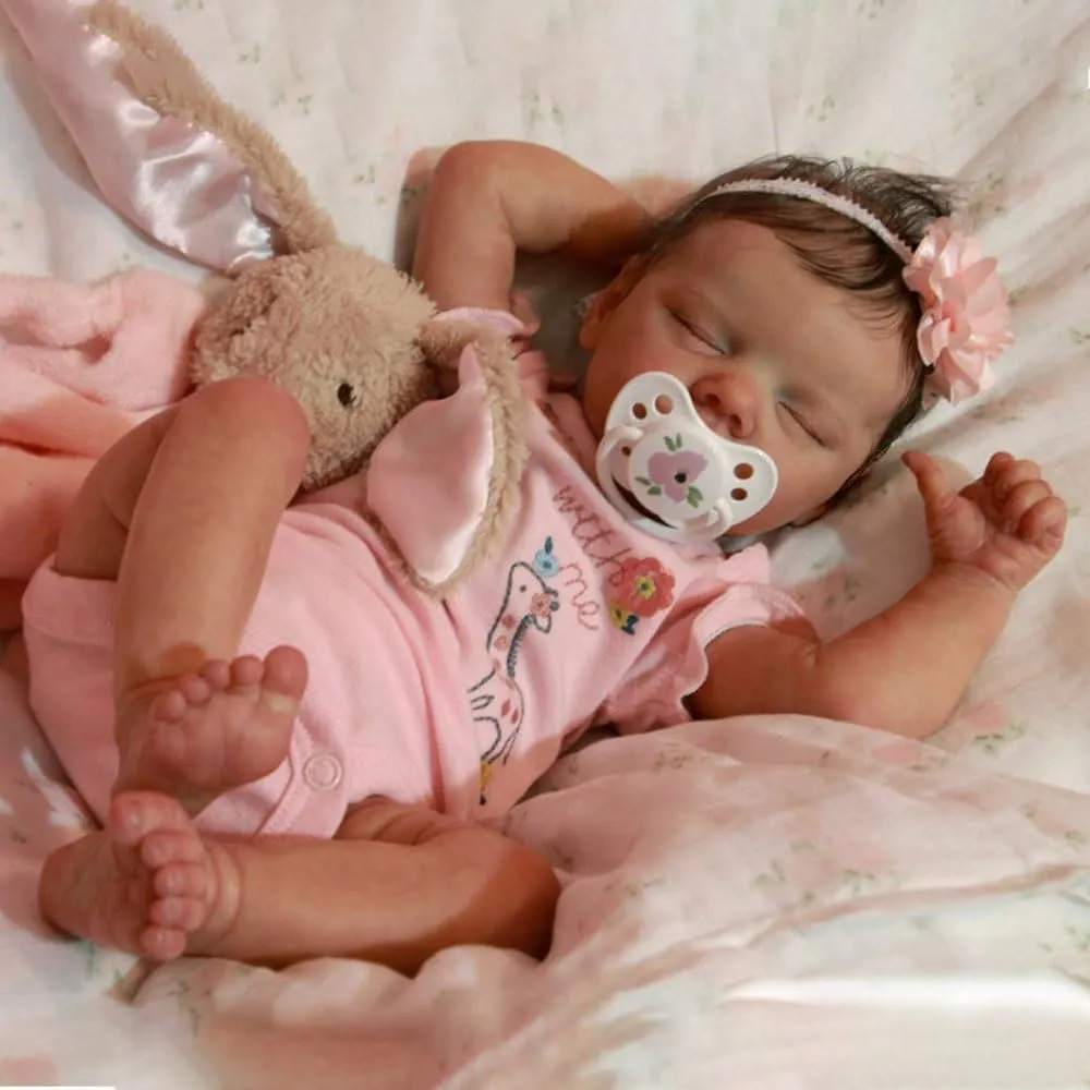 Realistic Reborn Baby Dolls, 18 Inch Sleeping Realistic Newborn Baby Dolls Silicone Full Body Real Life Baby Girl for Kids & Toddlers