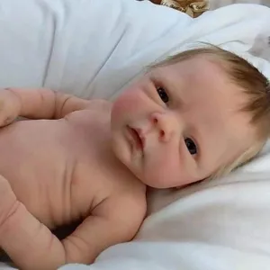 Realistic Reborn Baby Dolls Boys, Cute 18 Inch Real Life Dolls with Full Body Vinyl Bebe Reborn de silicona, with Weighted Soft Body Lifelike Newborn for Gift