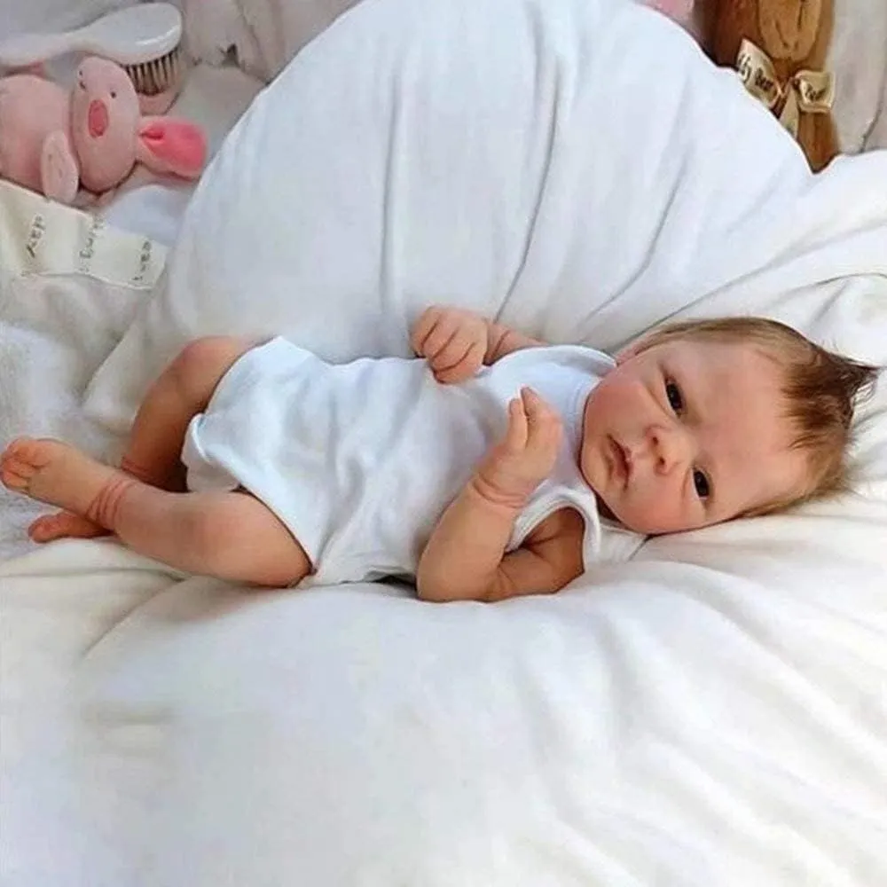 Realistic Reborn Baby Dolls Boys, Cute 18 Inch Real Life Dolls with Full Body Vinyl Bebe Reborn de silicona, with Weighted Soft Body Lifelike Newborn for Gift